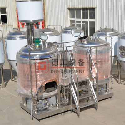 500L Turnkey Craft Red Copper  Brewhouse Equipment with Steam Jacket  for Sale